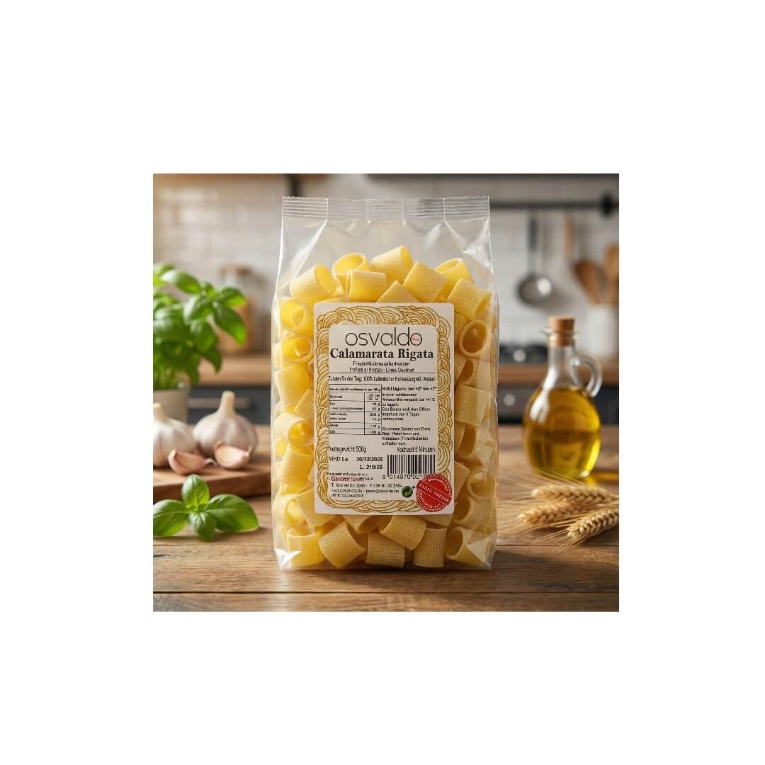 Frische Calamarata Rigata Pasta - osvaldo.eu