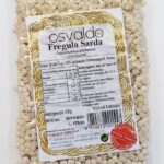 Pacchetto di Fregula Sarda fresca Osvaldo da 500g su sfondo bianco, pasta tipica in semola di grano duro.