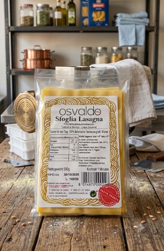 Frische Sfoglia di Lasagne Verpackung – Osvaldo Pasta