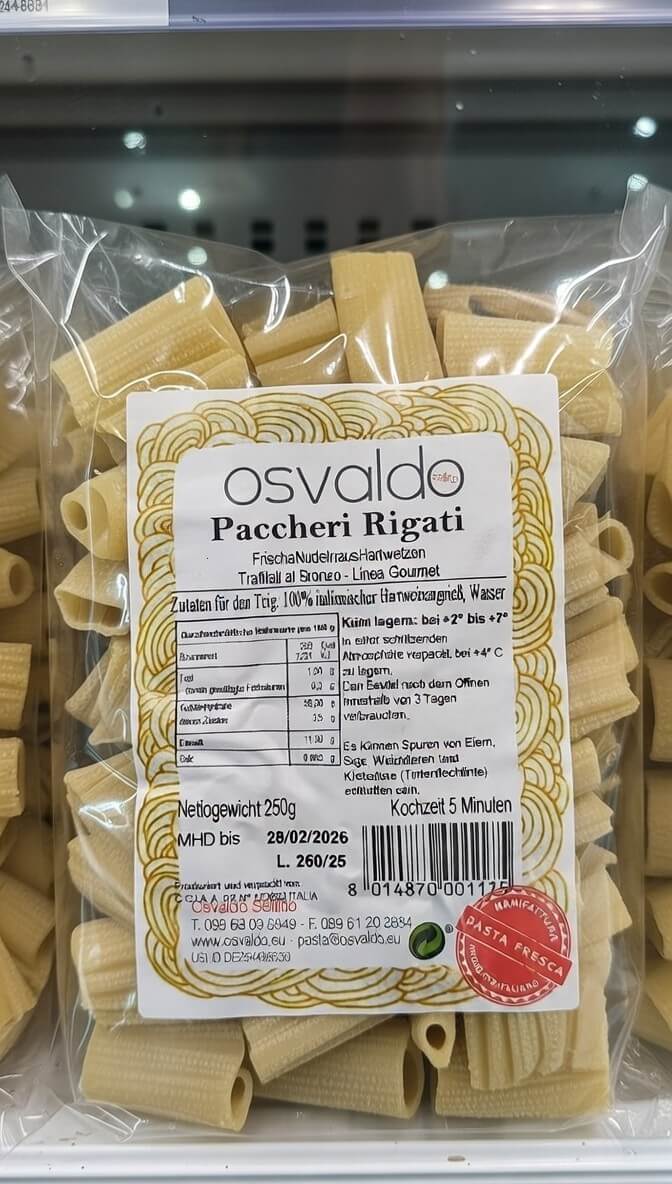 Paccheri Rigati – Italienische frische Pasta