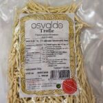 Etikett und Produktansicht von handgemachten Trofie Nudeln in Vakuumverpackung - Artikel 55